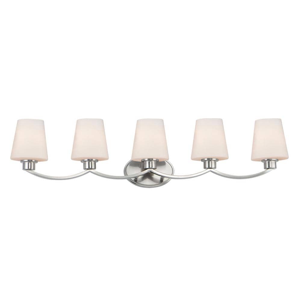 Shelter 37.5 in. 5-Light Satin Nickel Bath Vanity Light price history on PriceWatchPro