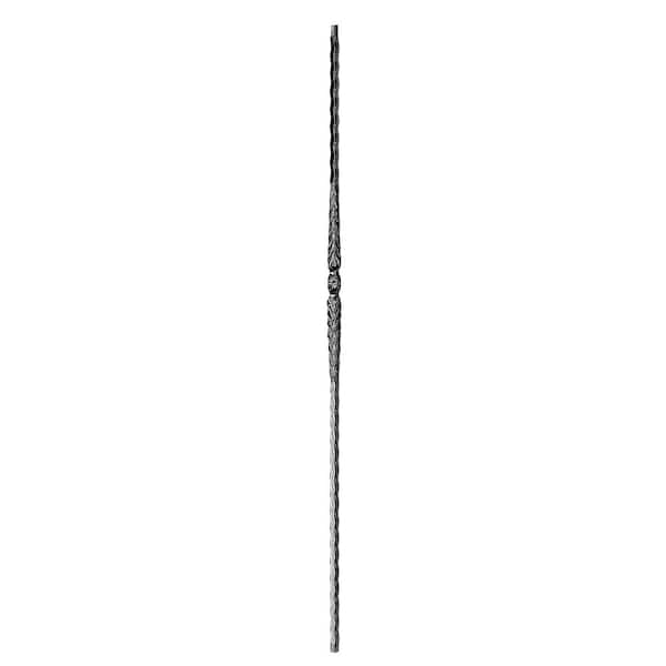arteferro 44 in. x 9/16 in. Hammered Bar Single Stamped Shadow Grey Powder Coated Wrought Iron Stair Baluster