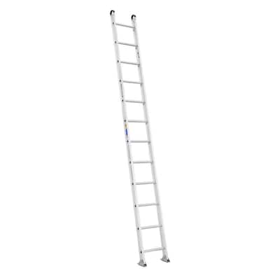12 ft. Aluminum Round Rung Straight Ladder with 375 lb. Load Capacity Type IAA Duty Rating