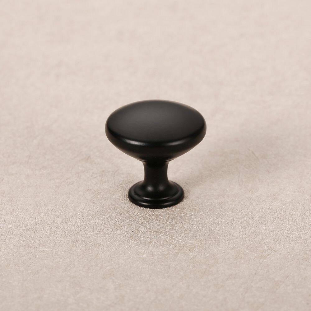 Alpha Series 1-inch Matte Black Round Cabinet Knob (20-Pack)