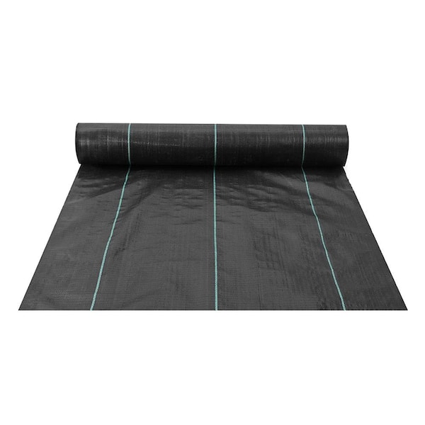 Unbranded 6.5 ft. x 330 ft. 3.2 oz Heavy Duty Weed Barrier Woven PP Fabric for Landscaping, Ground Cover, Weed Blocker Mat, Black