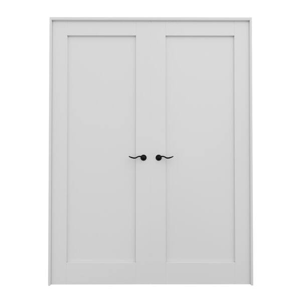 ARK DESIGN 64 in. x 80 in. Paneled Blank 1-Lite White Solid Core MDF ...