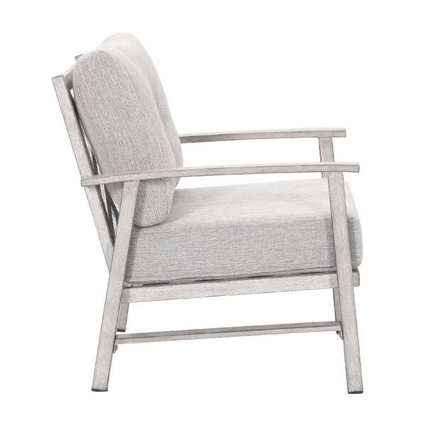 エリ Gray Aluminum All-Weather Patio Outdoor Lounge Chair, Sofa
