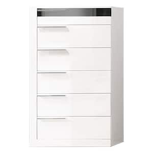 Bahamas 6-Drawer White Chest 44 in. H x 26 in. W x 18 in. D