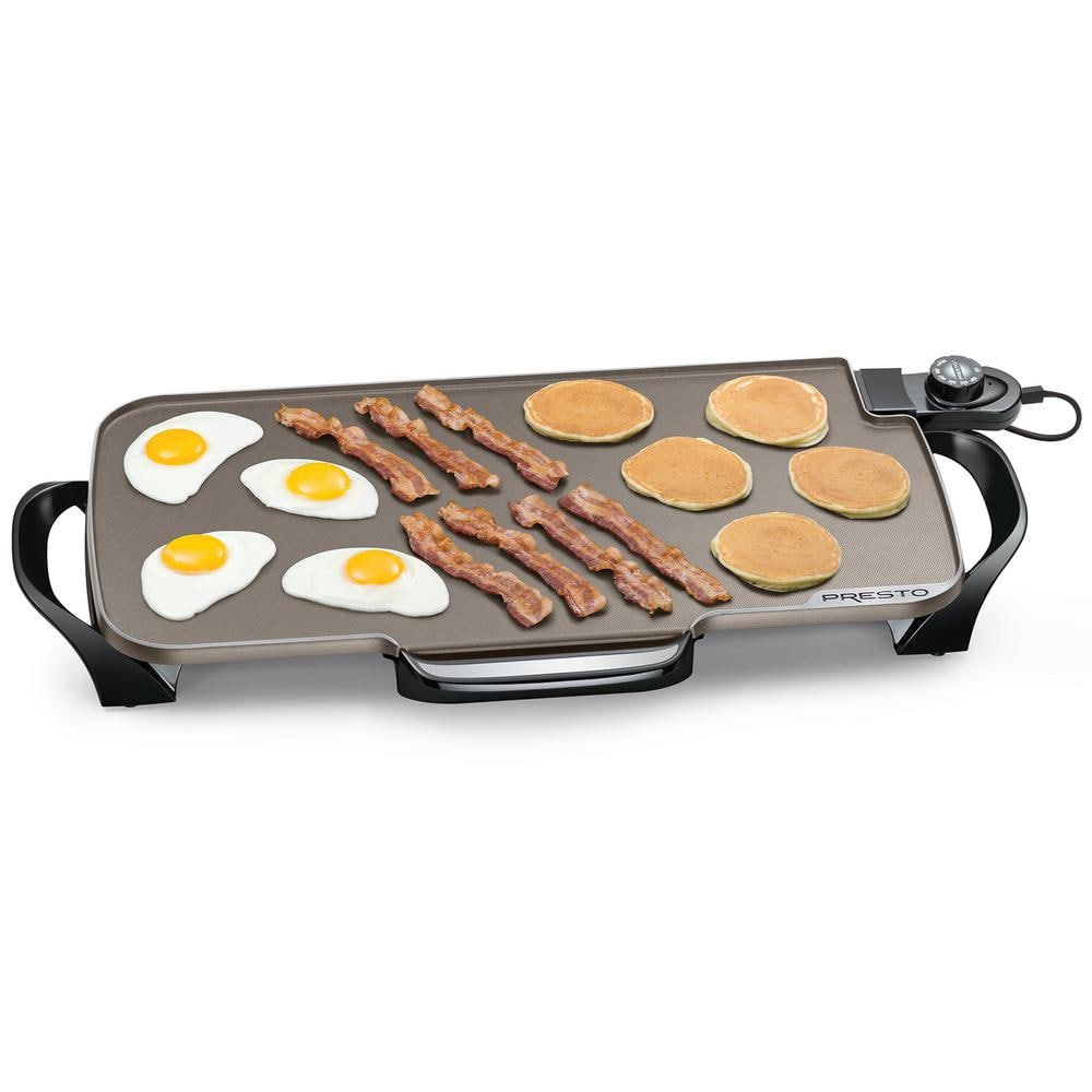 22-Inch Black Ceramic Electric Griddle with Removable Handles