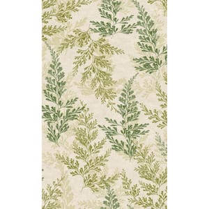 Watercress Green Wild Herbs Leave Tropical Double Roll Non-Woven Non-Pasted Textured Wallpaper 57 Sq. Ft.