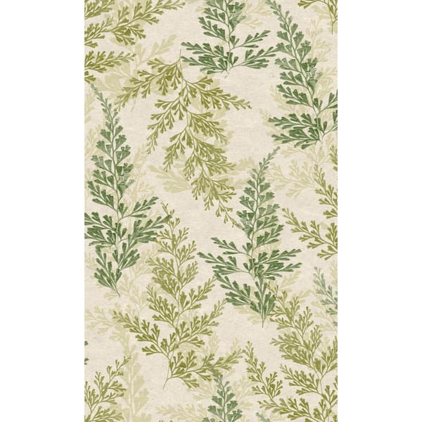 Walls Republic Watercress Green Wild Herbs Leave Tropical Double Roll Non-Woven Non-Pasted Textured Wallpaper 57 Sq. Ft.