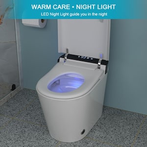 27.5 in. x 15.7 in. x 18.3 in. Elongated Ceramic Bidet Toilet 1.28 GPF in White-4 w/ Deodorizing, Heated Seat Nightlight