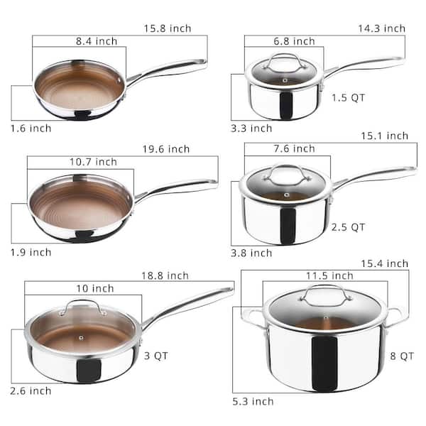 Giro by MasterPRO - 10 PC Tri Ply Clad Cookware Pots and Pans Set
