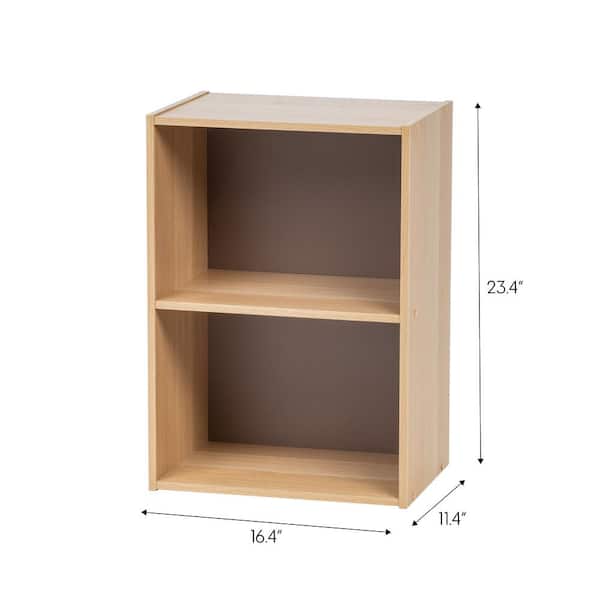  IRIS USA 2-Tier Wood Storage Shelf, Yellow/White : Home &  Kitchen