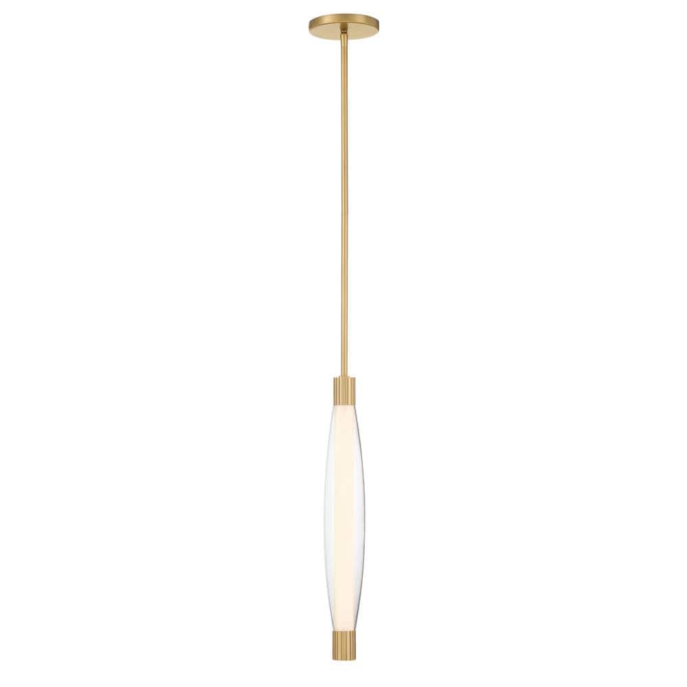 Verto 24-Watt 1-Light Legacy Brass Sleek Vertical Integrated LED Pendant Light with Clear Glass Shade price history on PriceWatchPro
