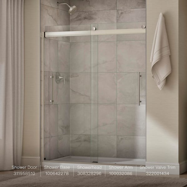 KOHLER Elmbrook 55-60 in. W x 74 in. H Sliding Frameless Shower