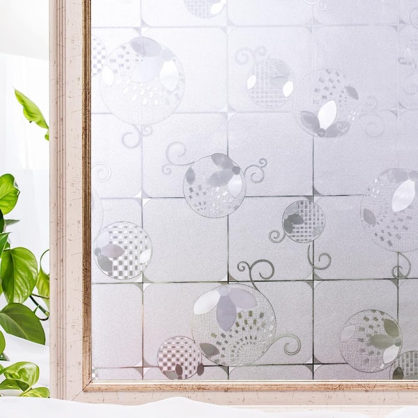 COTTON COLORS 35.4 in. W x 78.7 in. L Decorative and Privacy 3D Window Film