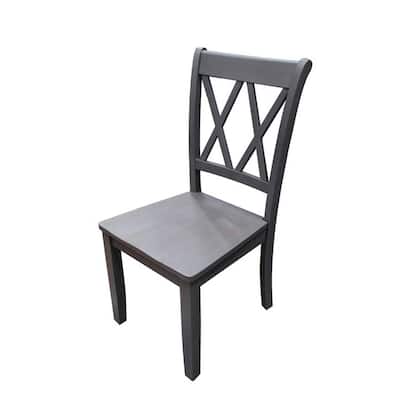 Solid Wood Dining Chairs Kitchen, Grey Lattice Back Dining Chairs