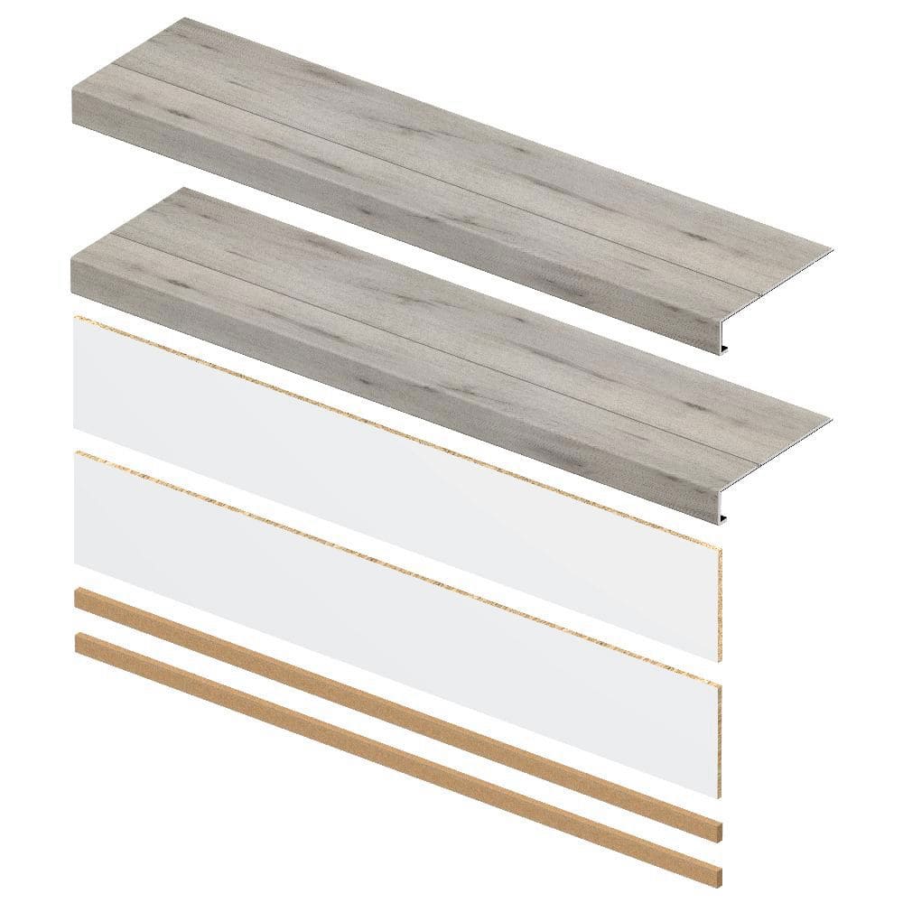 Kacee Canyon Oak 6.5mm x 46in x 12in Exact Match Large Square Nose Stair Tread + Riser Combo Kit (2-Pack) price history on PriceWatchPro