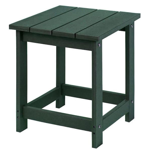 Dyiom Modern Dark Green 14.8 in. Recycled Plastic Outdoor Side Table