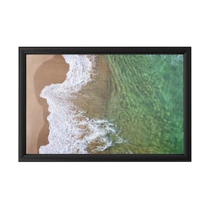 "Art Of Waves 3" by Beata Czyzowska Framed with LED Light Landscape Wall Art 16 in. x 24 in.
