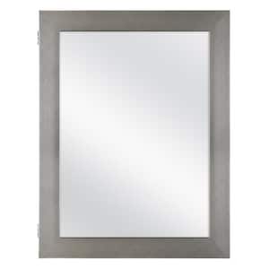 20 in. x 26 in. Recessed or Surface Mount Framed Medicine Cabinet in Pewter with Mirror