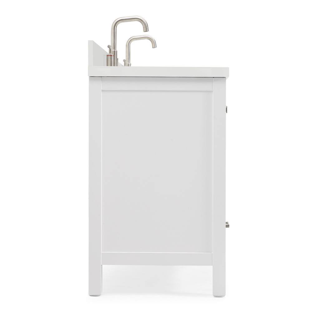 Cambridge 61'' White Double Vanity with Quartz Top