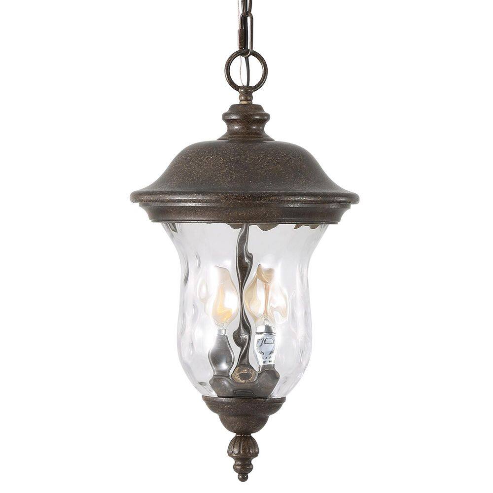 Royal Bronze 2-Light Outdoor Pendant Light with Clear Glass Shade (Bulbs Not Included) price history on PriceWatchPro