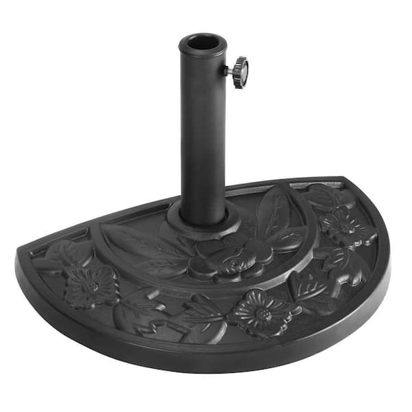 Alpulon 20 lbs. Resin Half Round Patio Umbrella Base in Black