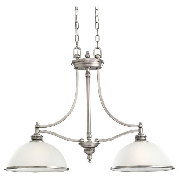 Generation Lighting Laurel Leaf 2-Light Antique Brushed Nickel Pendant