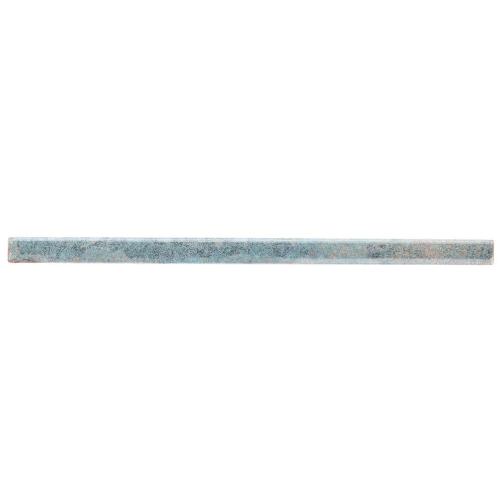 Mandalay 0.59 in. x 11.81 in. Polished Ceramic Marble Look 1/4 Round Wall Tile Trim