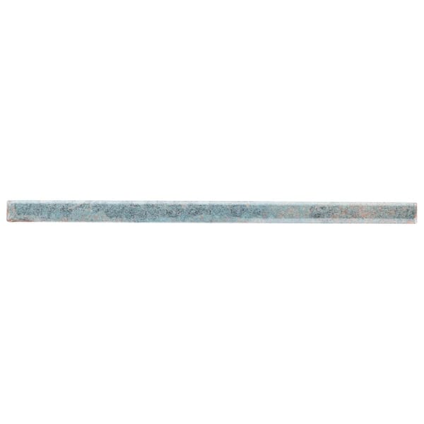 Ivy Hill Tile Mandalay Green 0.59 in. x 11.81 in. Polished Ceramic Bullnose Wall Tile Trim