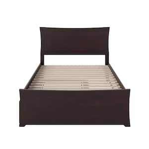 Metro Espresso Full Platform Bed with Matching Foot Board with Twin Size Urban Trundle Bed