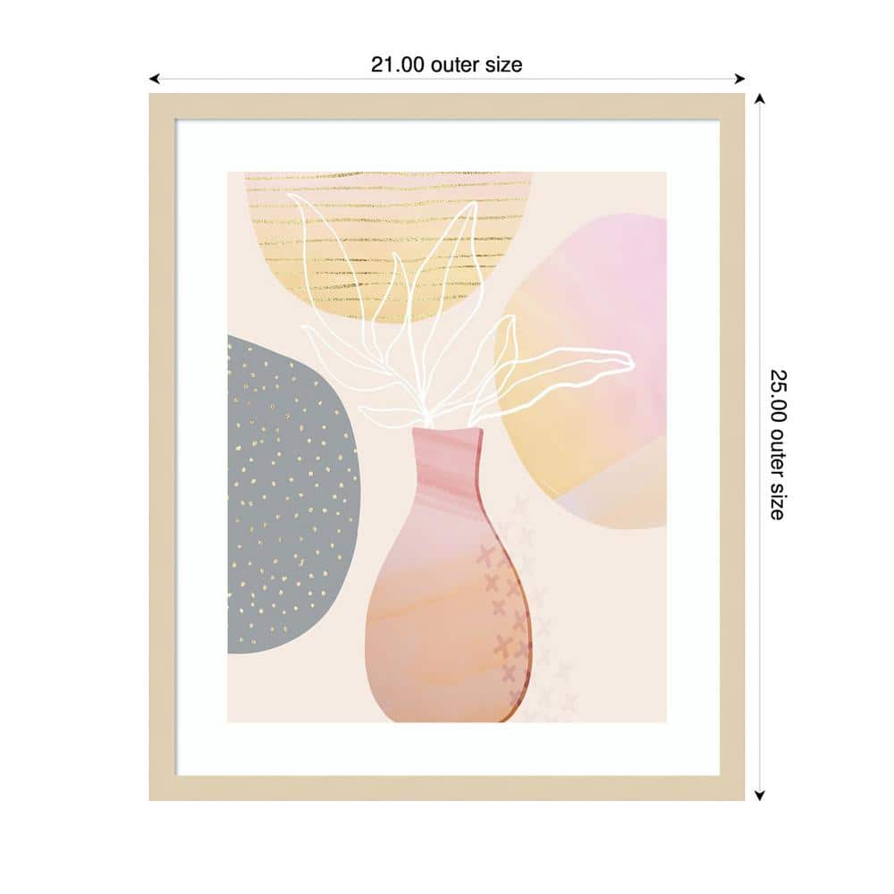 Mid Century Floral I Svelte Natural Framed Wall Art Print