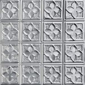 Clover Lacquered Steel 2 ft. x 2 ft. Decorative Tin Style Nail Up Ceiling Tile (24 sq. ft./case)
