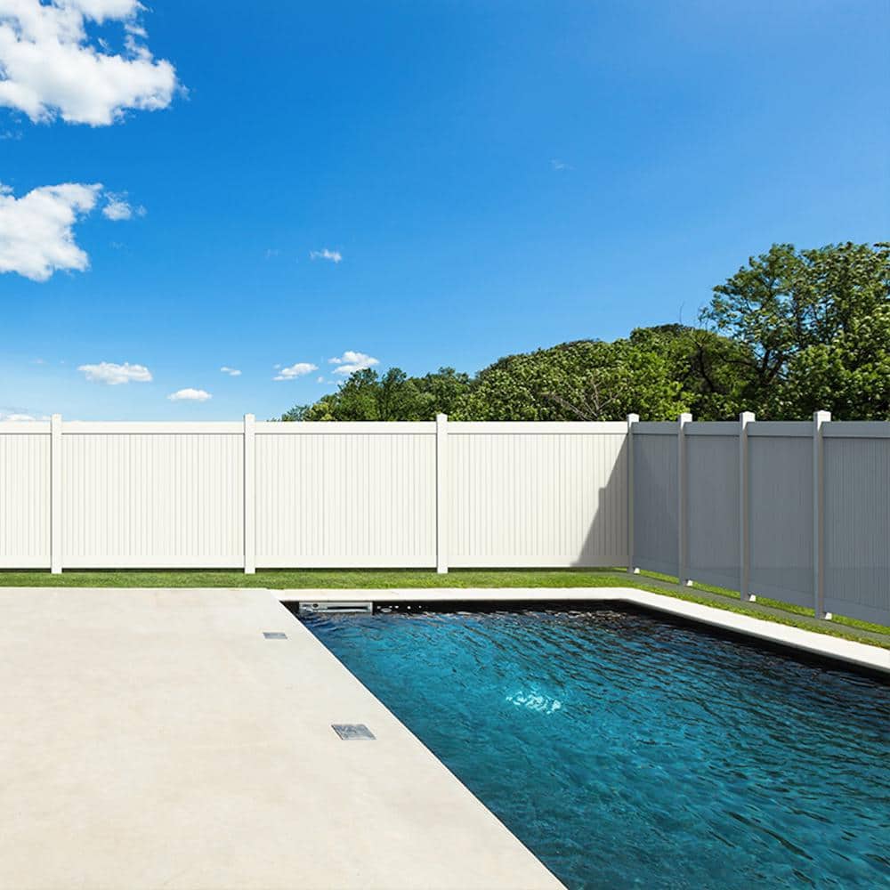 72.00 in. White Vinyl Privacy Fence Panels Outdoor Vinyl Panels Full Set of