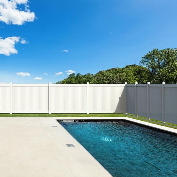 Unbranded 72.00 in. White Vinyl Privacy Fence Panels Outdoor Vinyl Panels Full Set of 2-Pieces Garden, Patio, Backyard
