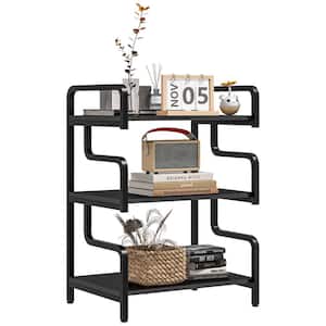 Industrial Printer Table Black 30.3 in. Accent Cabinet Office Storage Cabinet with 3 Shelves and Adjustable Shelves