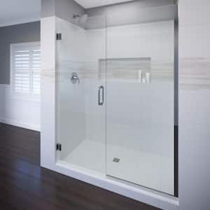 Celesta 47 in. x 76 in. Semi-Frameless Pivot Shower Door and Inline Panel in Chrome with Handle