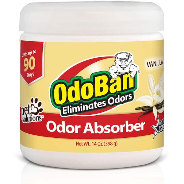 OdoBan 14 oz. Vanilla Solid Odor Absorber, Odor Eliminator for Smoke Odor and Musty Smell in Home, Bathroom, Kitchen, Pet Areas