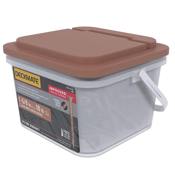 DECKMATE #8 x 1-5/8 in. Tan Exterior Self-Starting Star Drive Flat-Head Wood Deck Screws 10 lbs box (729 pcs)