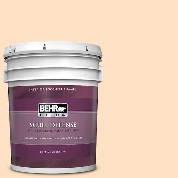 BEHR ULTRA 5 gal. #290C-2 Creamy Beige Extra Durable Eggshell Enamel Interior Paint & Primer