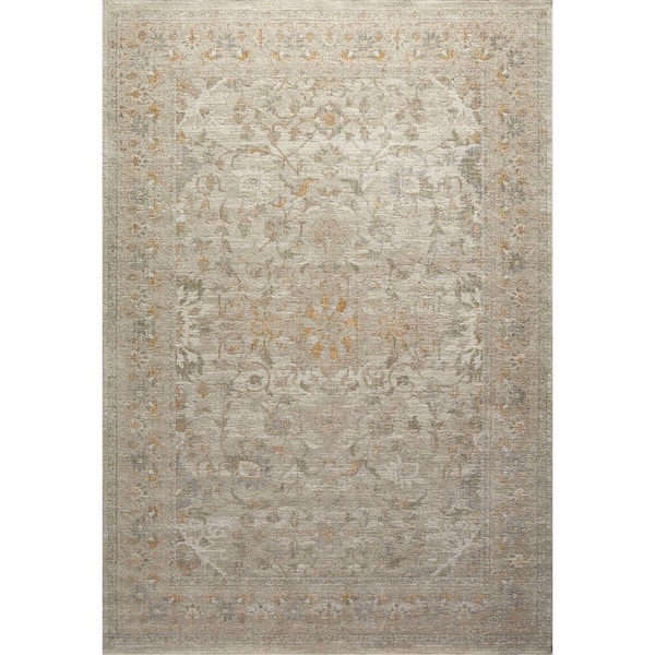 Chris Love Julia Rosemarie Ivory / Natural 9 ft. x 12 ft. Traditional Area Rug