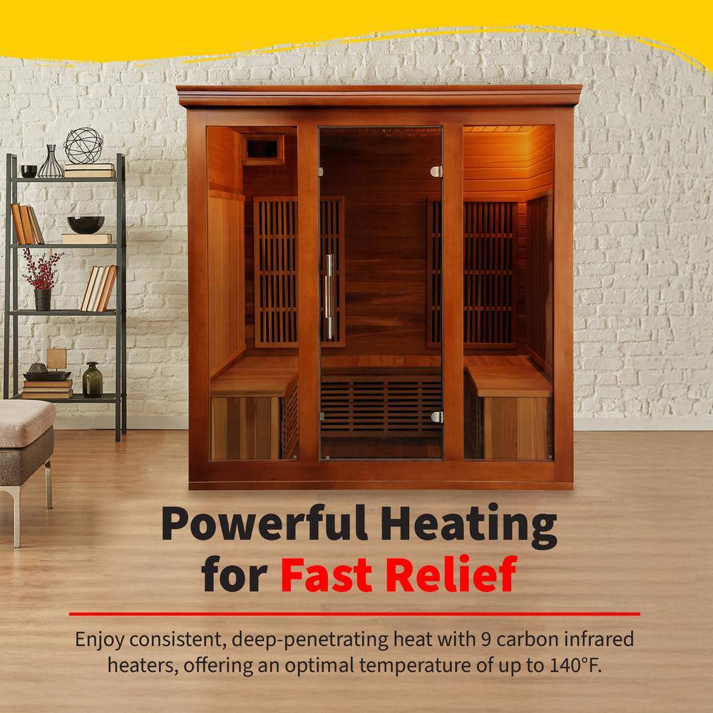 Elite 5-Person Canadian Red Cedar Infrared Sauna