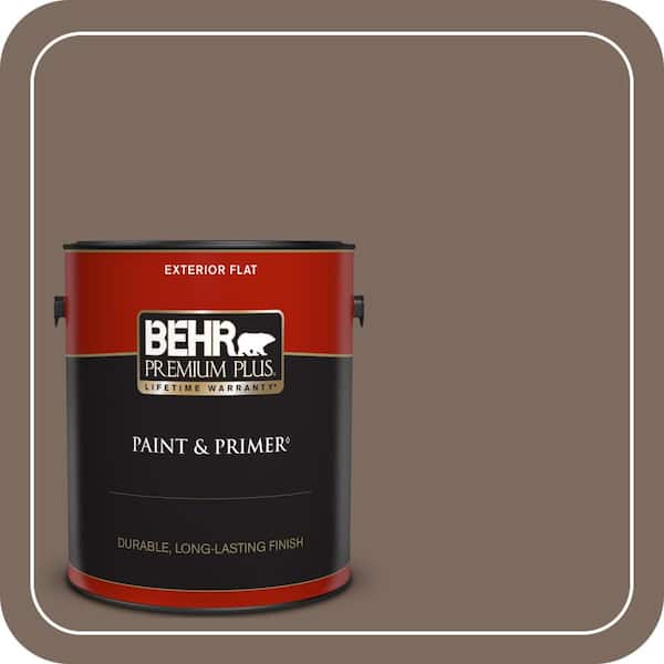 BEHR PREMIUM PLUS 1 gal. #N180-6 Derby Flat Exterior Paint & Primer
