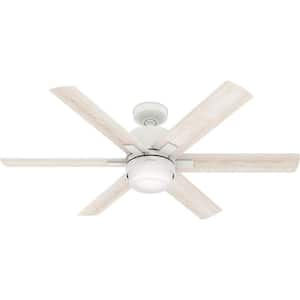 Radeon 52 in. Indoor Matte White Smart Ceiling Fan with Light and Wall Switch
