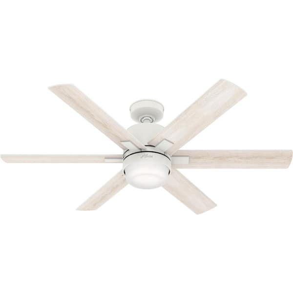 Hunter Radeon 52 in. Indoor Matte White Smart Ceiling Fan with Light and Wall Switch