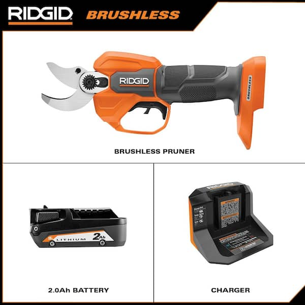 18V Brushless Cordless Battery Pruner with 2.0 Ah Battery and Charger