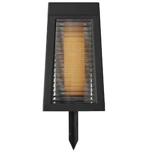 Ambrose Solar 6 Lumens Matte Black Integrated LED Flicker Flame Lantern Path Light; Weather/Water/Rust Resistant