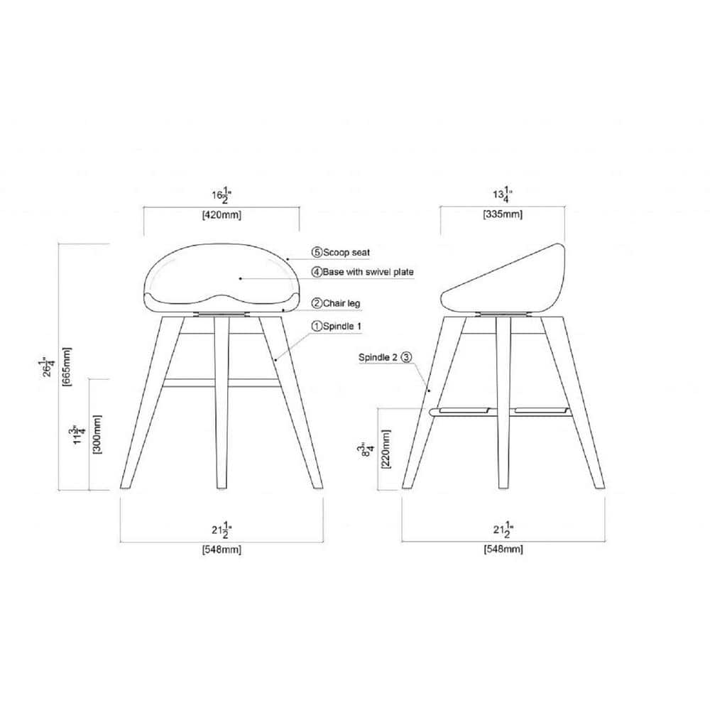 Bali 24" Cappuccino Swivel Backless Counter Stool