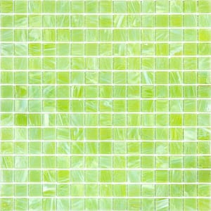 Celestial Glossy Green Lizard 12 in. x 12 in. Glass Mosaic Wall and Floor Tile (20 sq. ft./case) (20-pack)