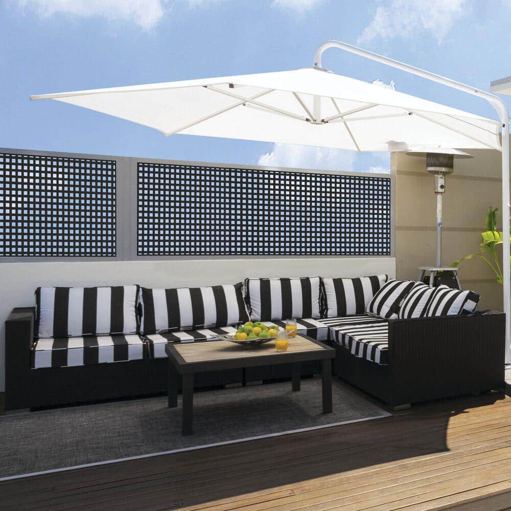 Freedom 4 ft. x 8 ft. Black Privacy Vinyl Lattice Panel