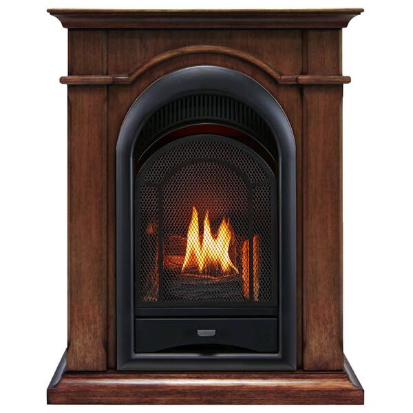 ProCom Ventless Gas Fireplace , Dual Fuel, Vent Free, Mantel Included -  Toasted Almond Finish - 15,000 BTU 170169 - The Home Depot