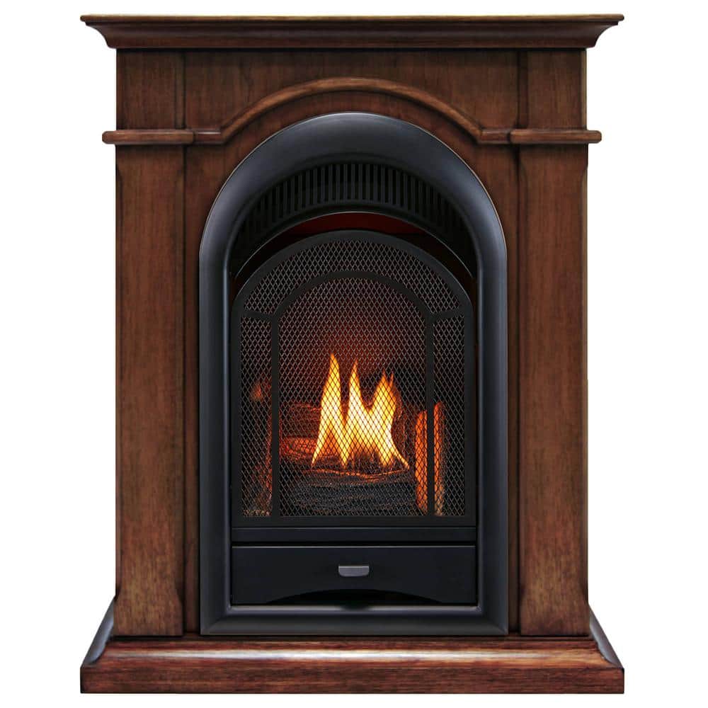 ProCom Heating ProCom Ventless Gas Fireplace, Dual Fuel, Vent Free with  Mental - Walnut Finish - 15,000 BTU 170170 - The Home Depot